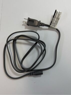 Replacement gray Power Cord with Two-Prong Plug with fuse